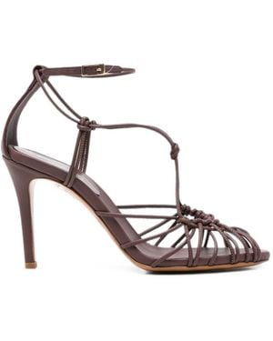 forte_forte Leather Heel Sandals - White