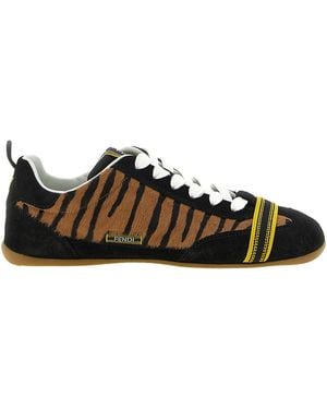 Fendi Pony Hair Wrap' Sneakers - Black