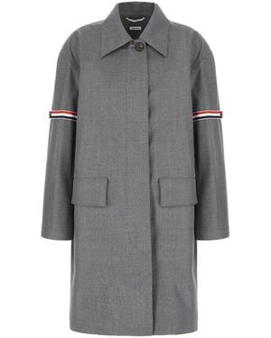 Thom Browne Clothing Coats - Gray