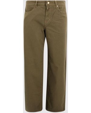 Max Mara Cotton Denim Straight Jeans - Green