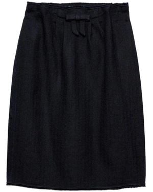 Prada Chevron Wool Midi Skirt Clothing - Black
