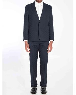 Gucci Gg Wool Jacquard Suit - Blue