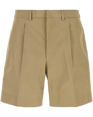 Prada Solid Shorts - Natural