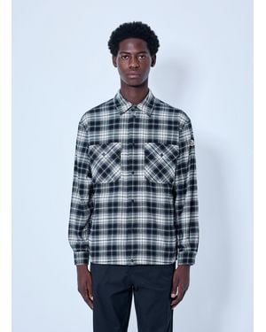 Moncler Check Patterned Cotton Shirt - Blue