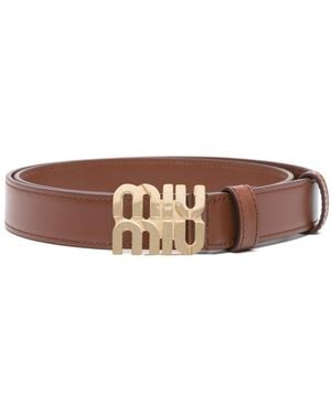 Miu Miu Leather Belt - Brown