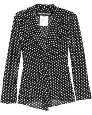 Junya Watanabe Polka-Dot Ruffled Jacket - Black