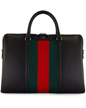Gucci Mega Web Trademark Briefcase - Black