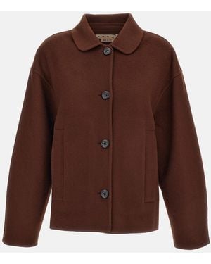 Marni Woll And Cashmere Jacket - Brown