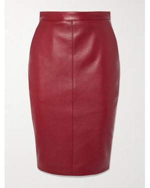 Saint Laurent Leather Skirt - Red
