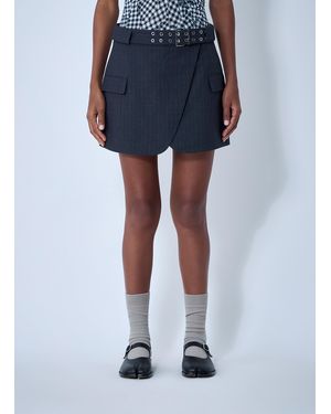 Ganni Stretch Stripe Mini Skirt - Blue