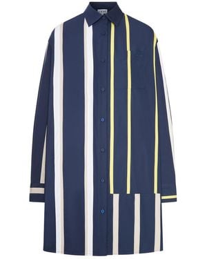 Loewe Striped Cotton Chemisier - Blue