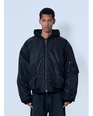 Balenciaga Incognito Hooded Bomber Jacket in Black for Men | Lyst