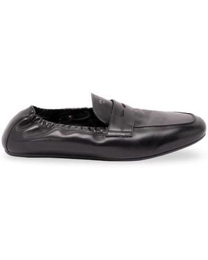 Prada Shuffle Antiqued Leather Loafers - White