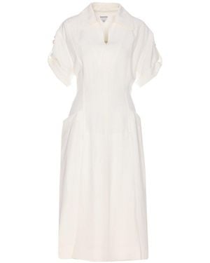 Bottega Veneta Viscose And Linen Dress - White