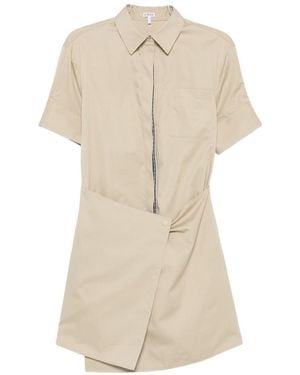 Loewe Cotton And Silk Mini Dress - Natural