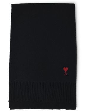 Ami Paris Wool Scarf - Black