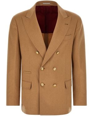 Brunello Cucinelli Double-Breasted Blazer - Brown