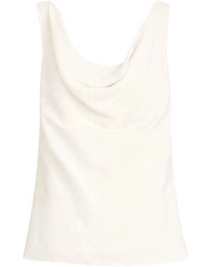 Brunello Cucinelli Solid Cowl Neck Top - White