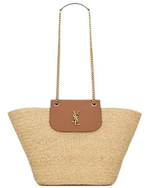 Saint Laurent Neutrals Tote Bags - Natural