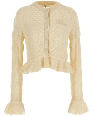 Chloé Chloã Pointelle Cardigan - White