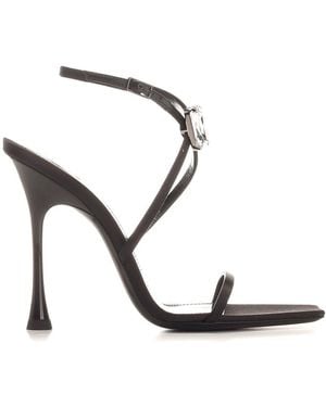 Saint Laurent "Harlow" Satin Sandals - Black