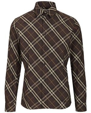 Burberry Check Cotton Shirt - Gray