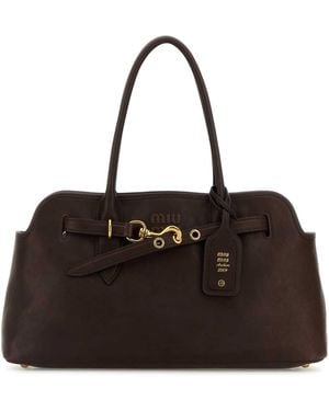 ショルダーバッグ・ポシェット MIU MIU Woman Shoulder bag Cocoa 5BC164ADO1 F0966 Miu Miu Shoulder bags for Women | Online Sale up to 33% off