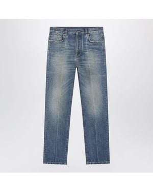 Versace Distressed Straightleg Jeans - Blue