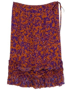 Dries Van Noten Skirt 00330-Scotts Emb 3006 W.W. Skirt - Red