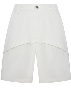 Loewe X Paula's Ibiza Asymmetric Paneled Denim Shorts - White