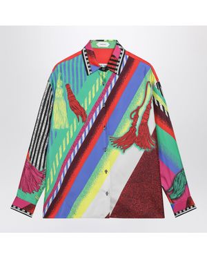 Versace Formula 6 Multicolored Silk Twill Shirt
