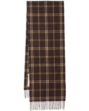 Celine Tartan Cashmere Scarf - Brown