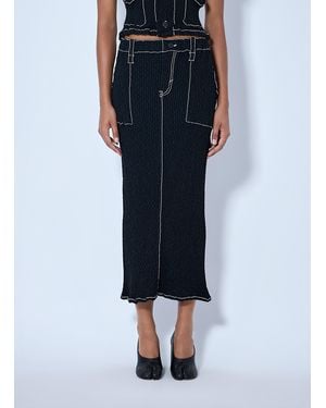 Issey Miyake Wavelet Ensemble Midi Skirt - Blue