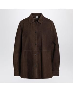 TOTEME Leather Shirt Jacket - Brown
