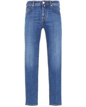 Jacob Cohen Five-Pocket Slim Fit Cropped Jeans "Scott" - Blue