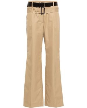 Prada Pleat-Detail Pants - Natural