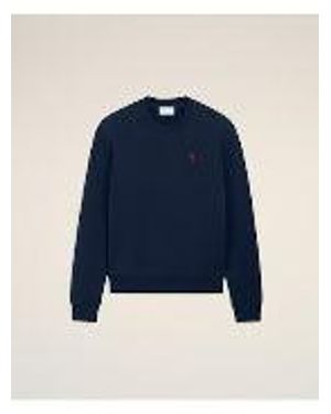 Ami Paris Sweatshirt With Ami De Coeur - Blue