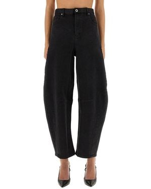 Self-Portrait Barrel Leg" Jeans - Black