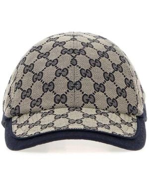 Gucci Two-Tone Gg Fabric Baseball Cap - Gray