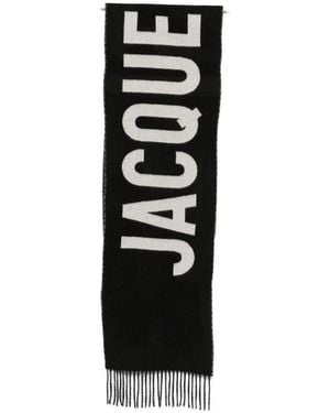 Jacquemus Logo Wool Scarf - Black