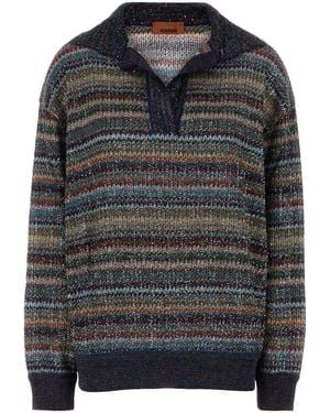Missoni Embroidered Viscose-Blend Polo Shirt For - Black