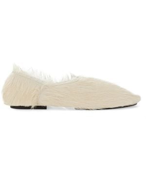 Jil Sander Low Leather Slippers For - Natural