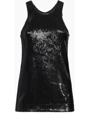 TOTEME Sequin Curved Tank Top - Black