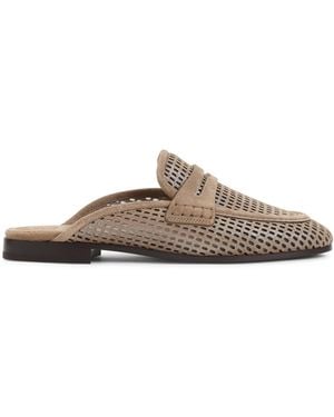 Brunello Cucinelli Suede Leather Mules - Brown