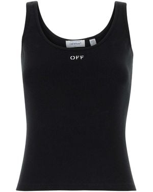 Off-White c/o Virgil Abloh Off Stretch Cotton Tank Top - Black