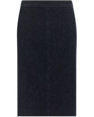 Tom Ford Fitted Midi Skirt With Flounce Hem - Blue