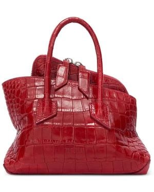 The Attico Crocodile-Effect Tote Bag - Red