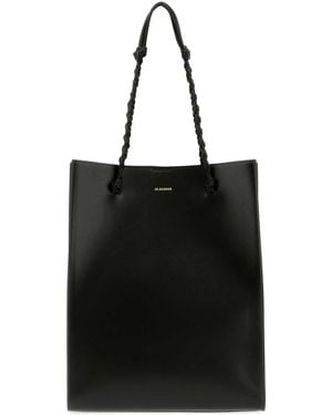 Jil Sander Leather Tangle Shopping Bag - Black