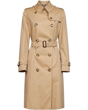 Burberry Honey Heritage Kensington Long Trench Coat - Natural
