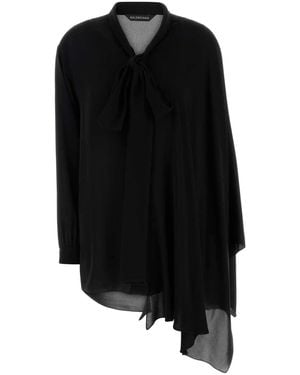 Balenciaga Scarf Blouse - Black